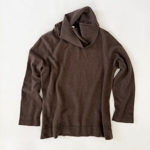 Jones New York Brown Cashmere Cowl Turtleneck L